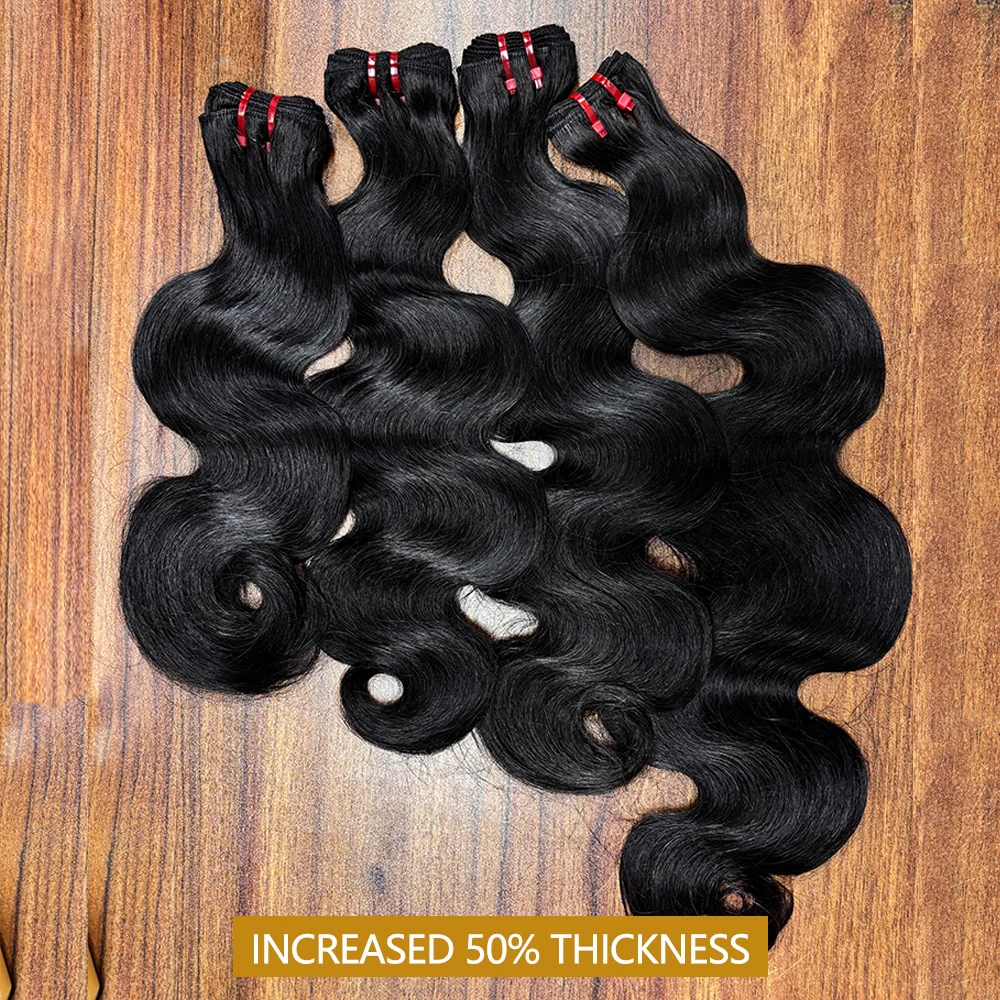 15A Super Double Drawn Vietnamese Raw Bone Body Wave Human Hair Bundles 1/3/4 PCS Top Bundles Human Hair Extensions