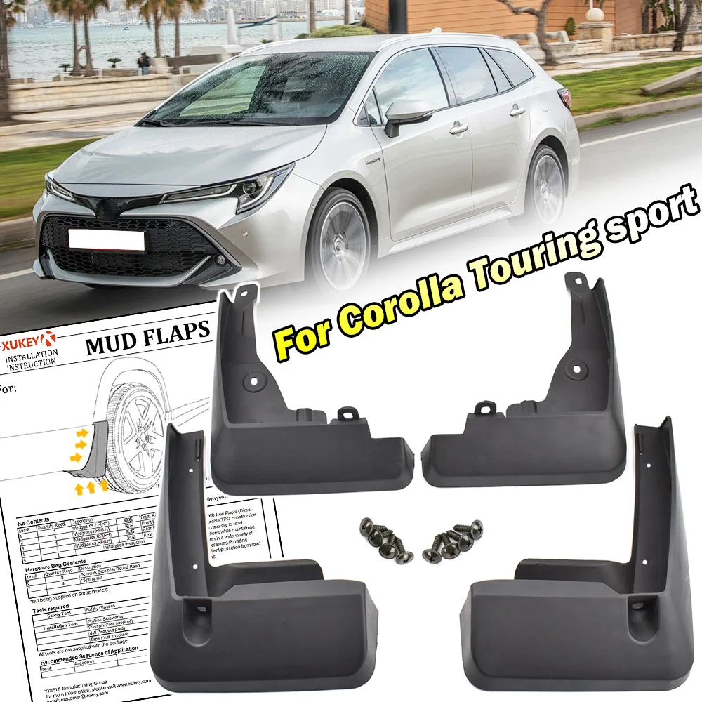 Set For Toyota Corolla E210 Touring Sports Estate 2019 - 2023 Front Rear Car Mud Flaps Splash Guards Accessories 2020 2021 2022