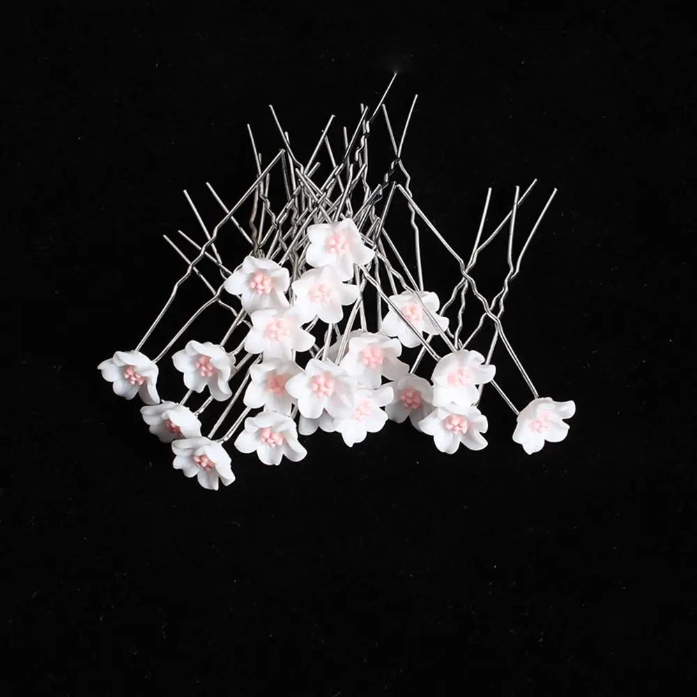 20pcs Bridal U-shaped Pin Metal Barrette Clip Hairpins Rhinestone Pearl Women Hair Accessories Wedding Hairstyle Design Tools