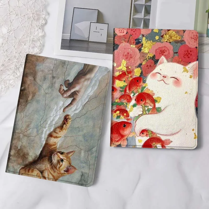 

Cat Touching Divine Hand Tablet Case For Samsung Tab Galaxy S6 S11 A A7 A8 A9 A11 10.1 10.4 10.5 Plus Lite Gift