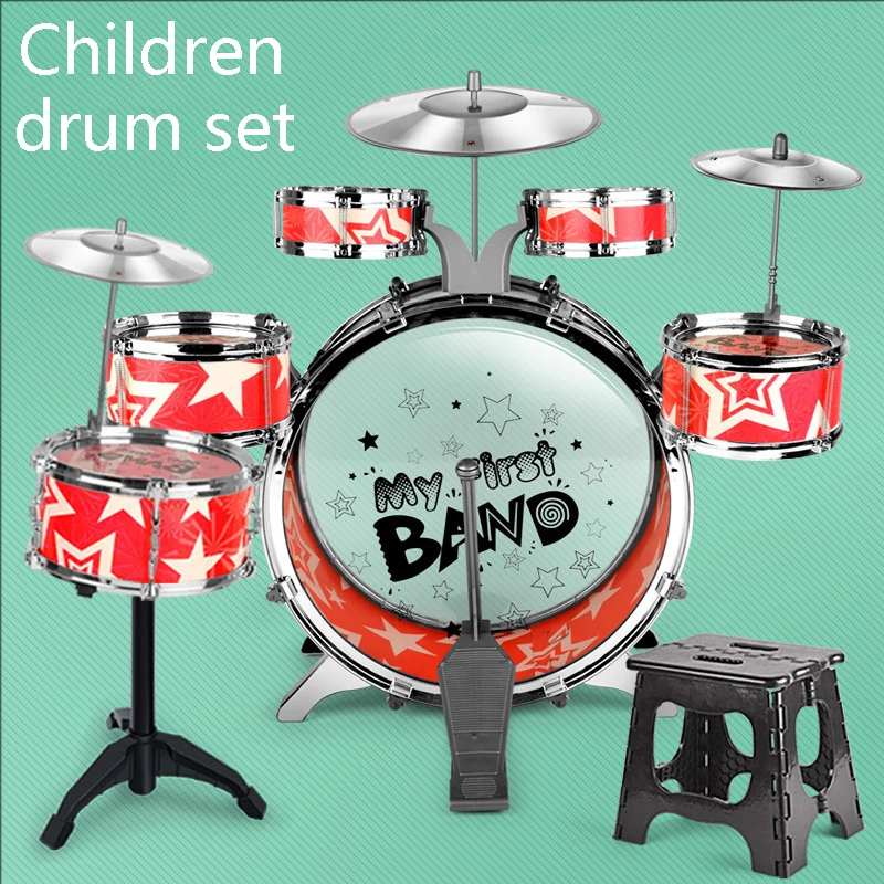 

Kids Drum Set Musical Toy Drum Kit For Jazz Drum Kits Music Toy With Stool Children's Drum Kit And Stool Musical Instruments