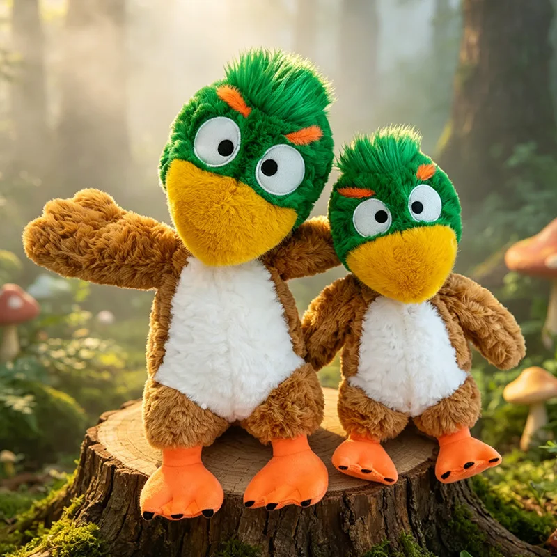 Funny Green Hair Duck Plush Toy Cartoon Stuffed Animal Weird Duck Doll Soft Pillow Boys Girls Birthday Gift Kawaii Room Decor