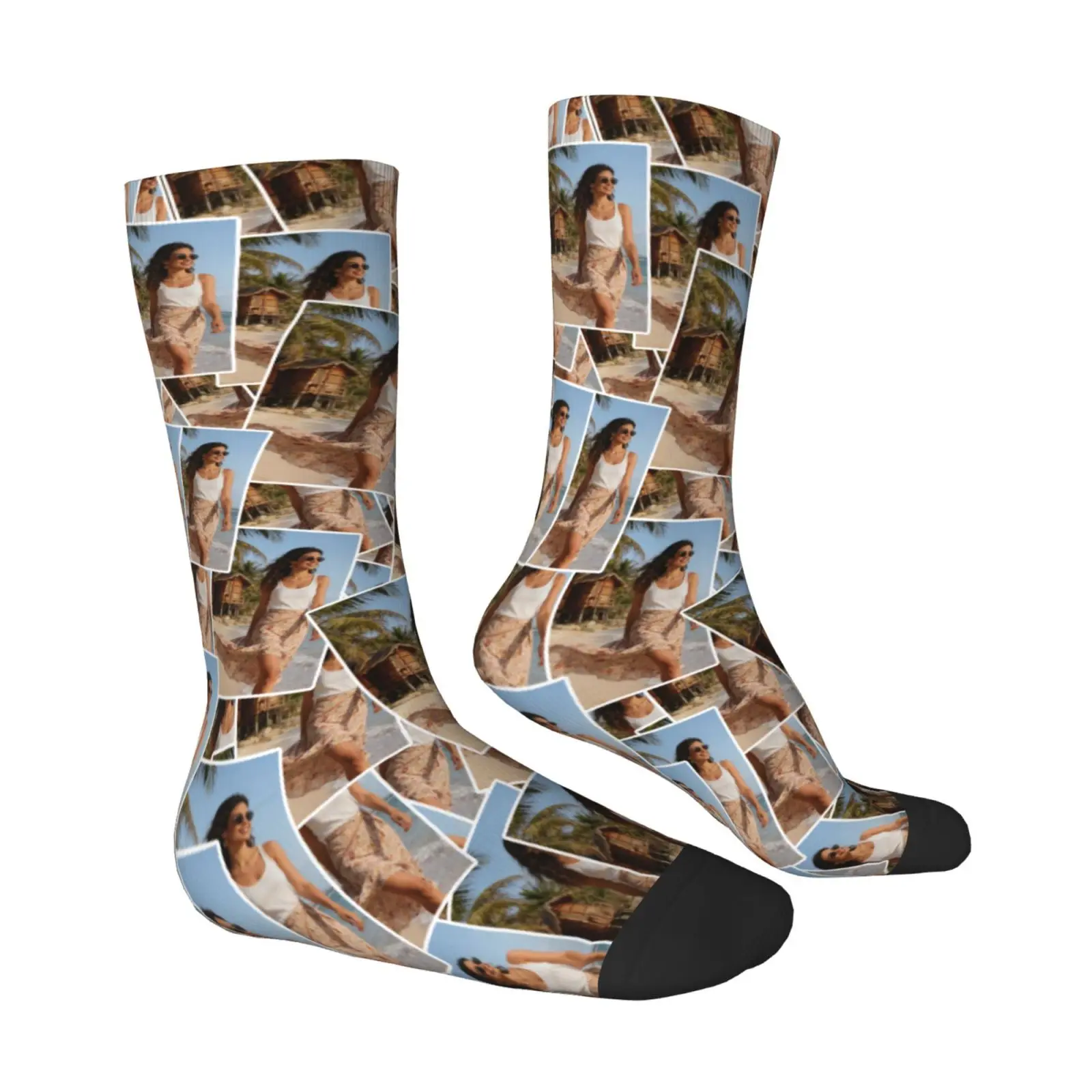Custom Face Socks Personalized Photo Socks Customizable Funny Socks with Your Picture  Available Unique Gift for Couple view 4