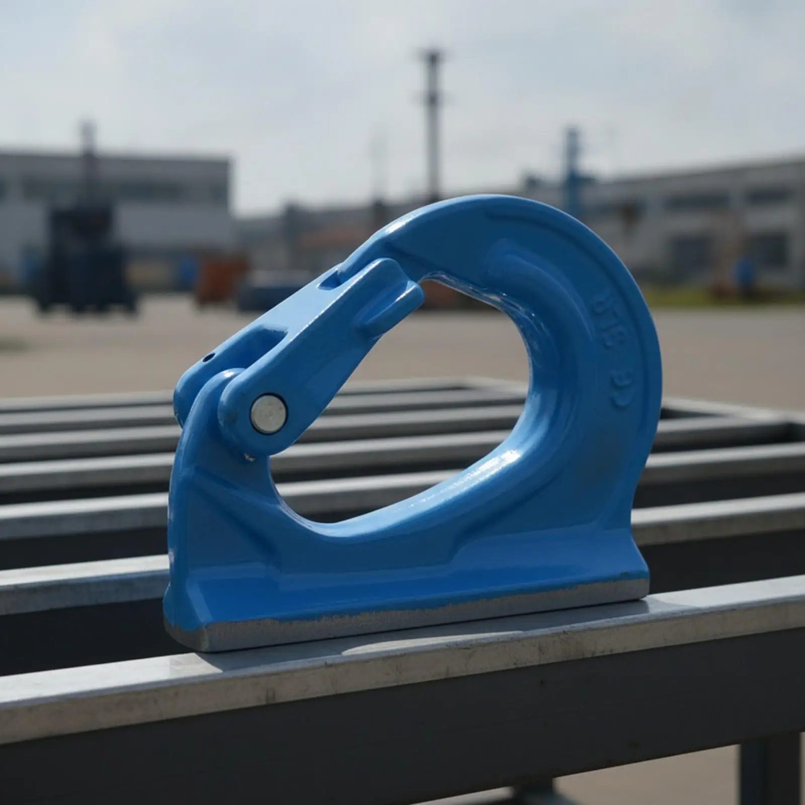Blue Painted Alloy Welded Hook with Latch for Round Lifting Sling Crane and Industrial Rope Lifting Tool