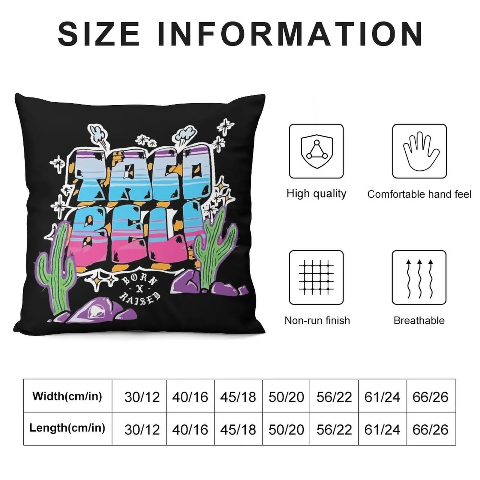 Taco Bell Born X Raised Shirt Throw Pillow Decorative Cushion Cover pillow cover luxury Luxury Pillow Case Sofa Cushions