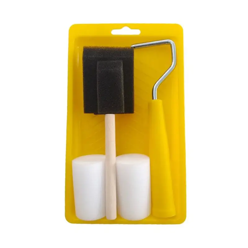 6Pcs High-Density Foam Paint Roller Paint Tray Liner 2 Inch Small Paint Roller Kit For Wall Painting Tools