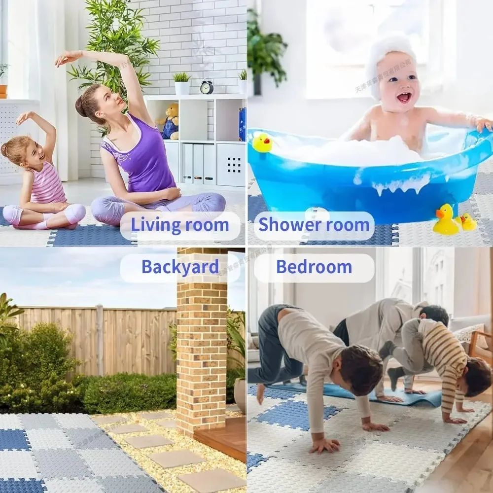16 шт. детский игровой коврик для детей, мягкий нескользящий водонепроницаемый коврик из пенопласта EVA, многоразовый и моющийся детский коврик для спальни, гостиной