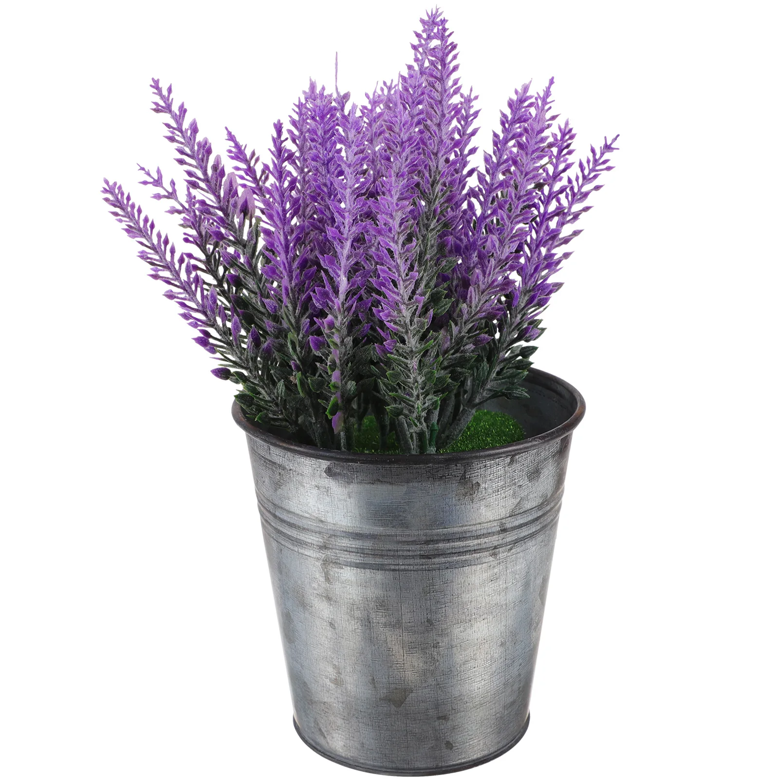 

Artificial Lavender Bonsai Desktop Decoration Small Plant Pot Purple Iron Office Flowers Fake Potted Lavender
