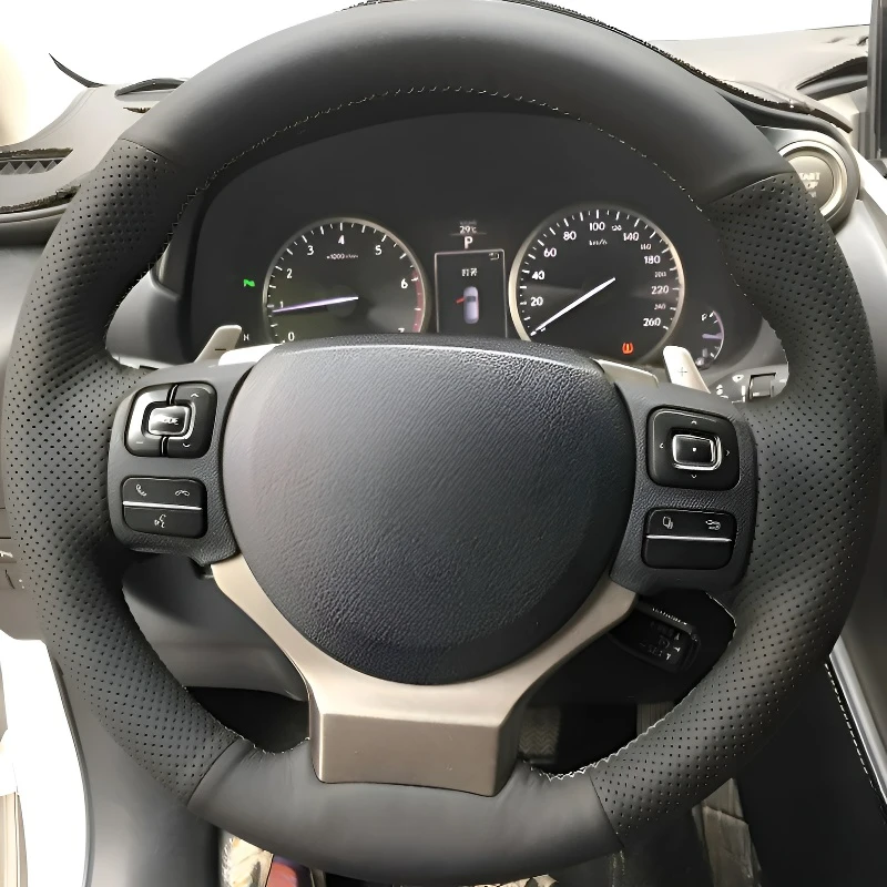 

Для моделей Lexus NX 15-19, прошитый вручную чехол на руль, легкий и дышащий, модификация с полным покрытием