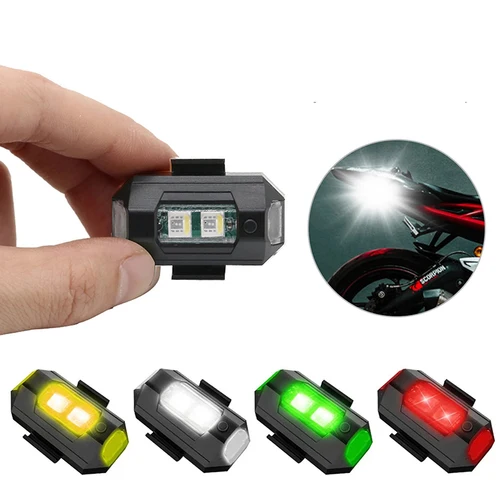 Luz de advertencia estroboscópica Universal, luces Led de emergencia para aviones recargables por Usb de 7 colores, lámpara estroboscópica nocturna para Dron para bicicleta