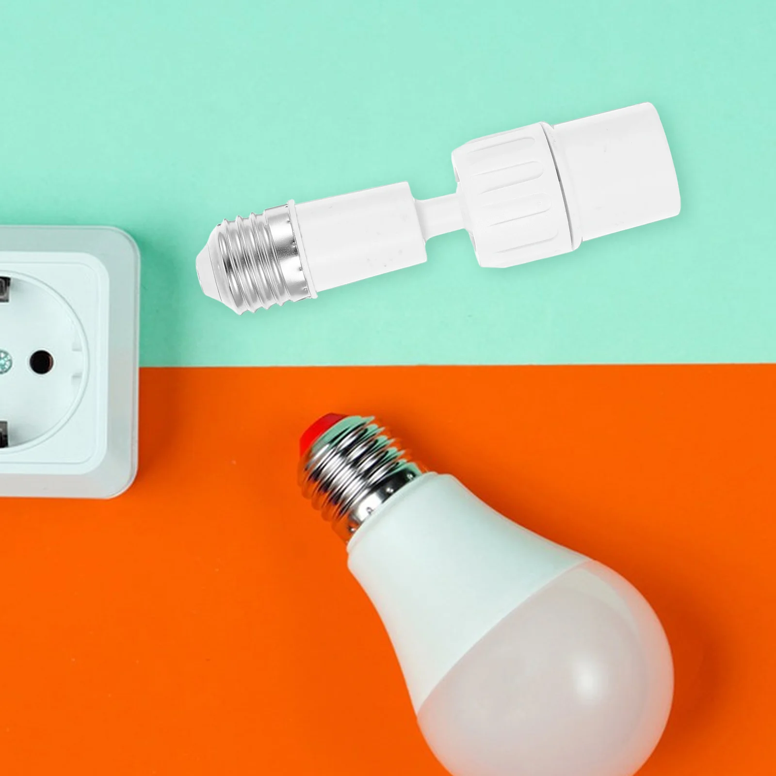 

E27 Lamp Adapter with 360 Degree Rotatable Base Extendable Light Socket for Bulb White Color E27 Convertible Holder