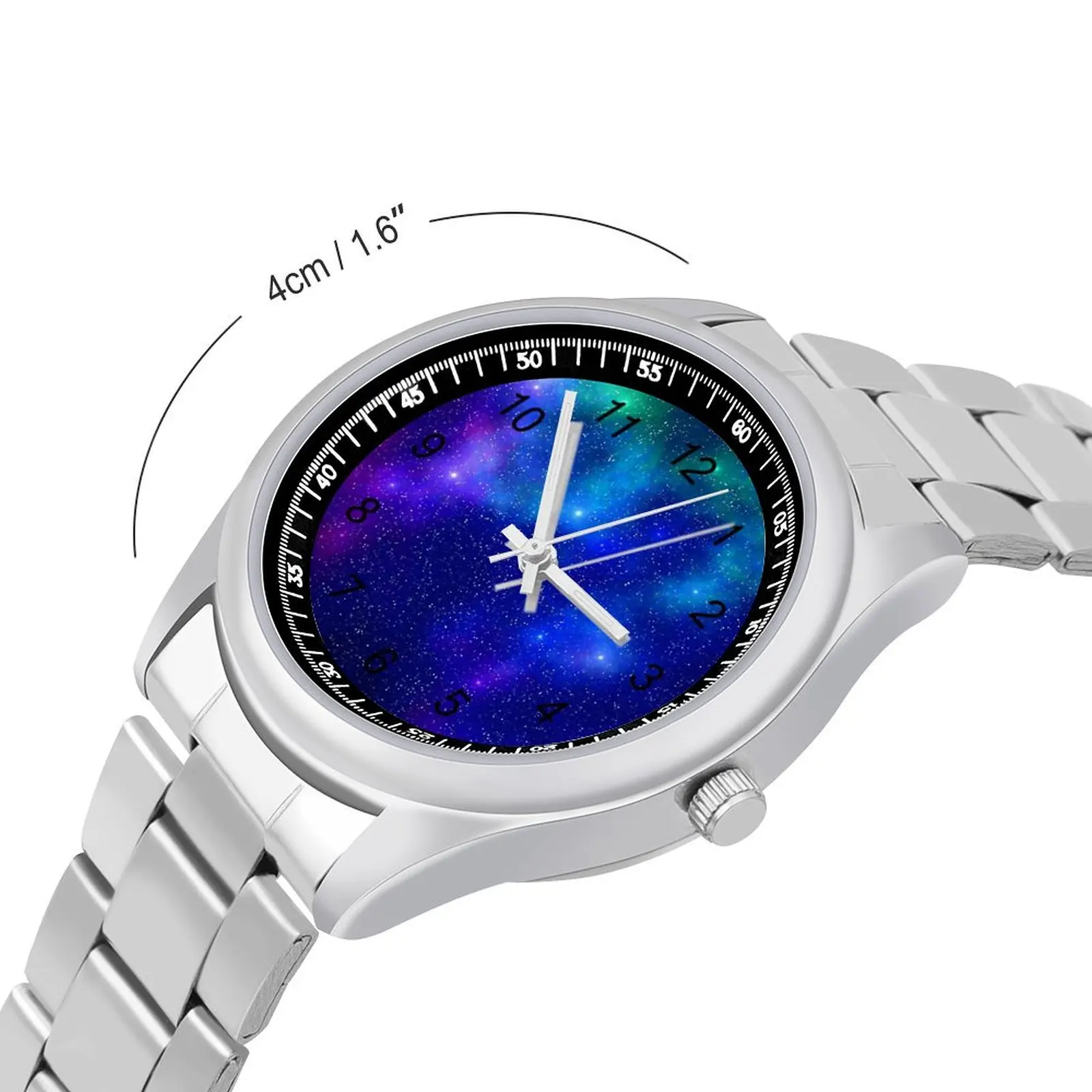 Galaxy Nebula Quartz Watch Blue And Purple Photo Elastic Wrist Watches Steel Analog Outdoor Teens Wristwatch