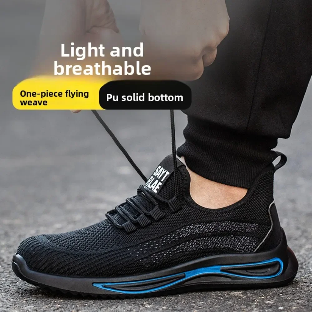 Labor Protection Shoes for Men Anti Smashing Anti Piercing Lightweight Safety Shoes with Steel Toe Caps Comfortable Work Shoes