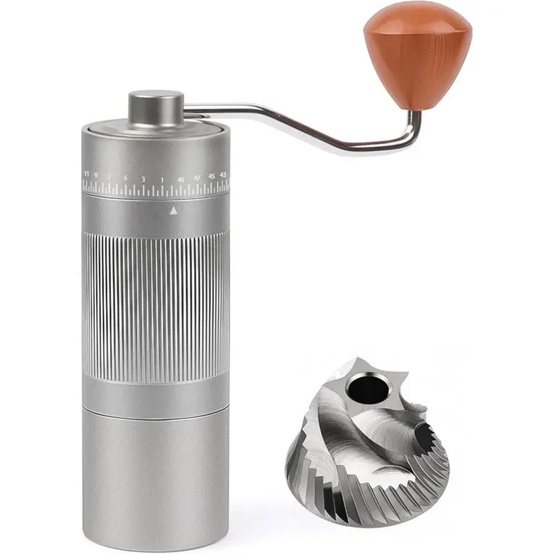 

Ручная кофемолка с ручной мельницей емкостью Burr-22G из нержавеющей стали для эспрессо, 55, регулируемые настройки и тихий-B27C