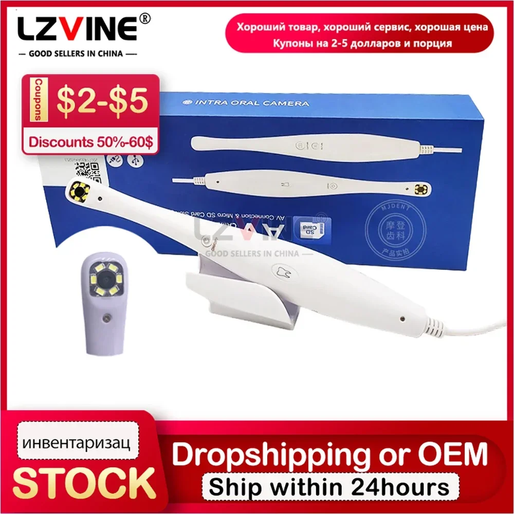 

TV Output Intra Oral Camera 6 LED Light Portable Intraoral Scanner Dentist Equipment Type Wired Portable Intraoral Camera SD