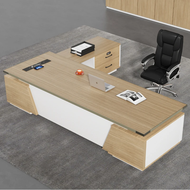 Executive Office Work Desk Computer Gaming Drawers Pullout Under Shelf Work Desk Wooden Tavolo Da Lavoro Wood Furnitures