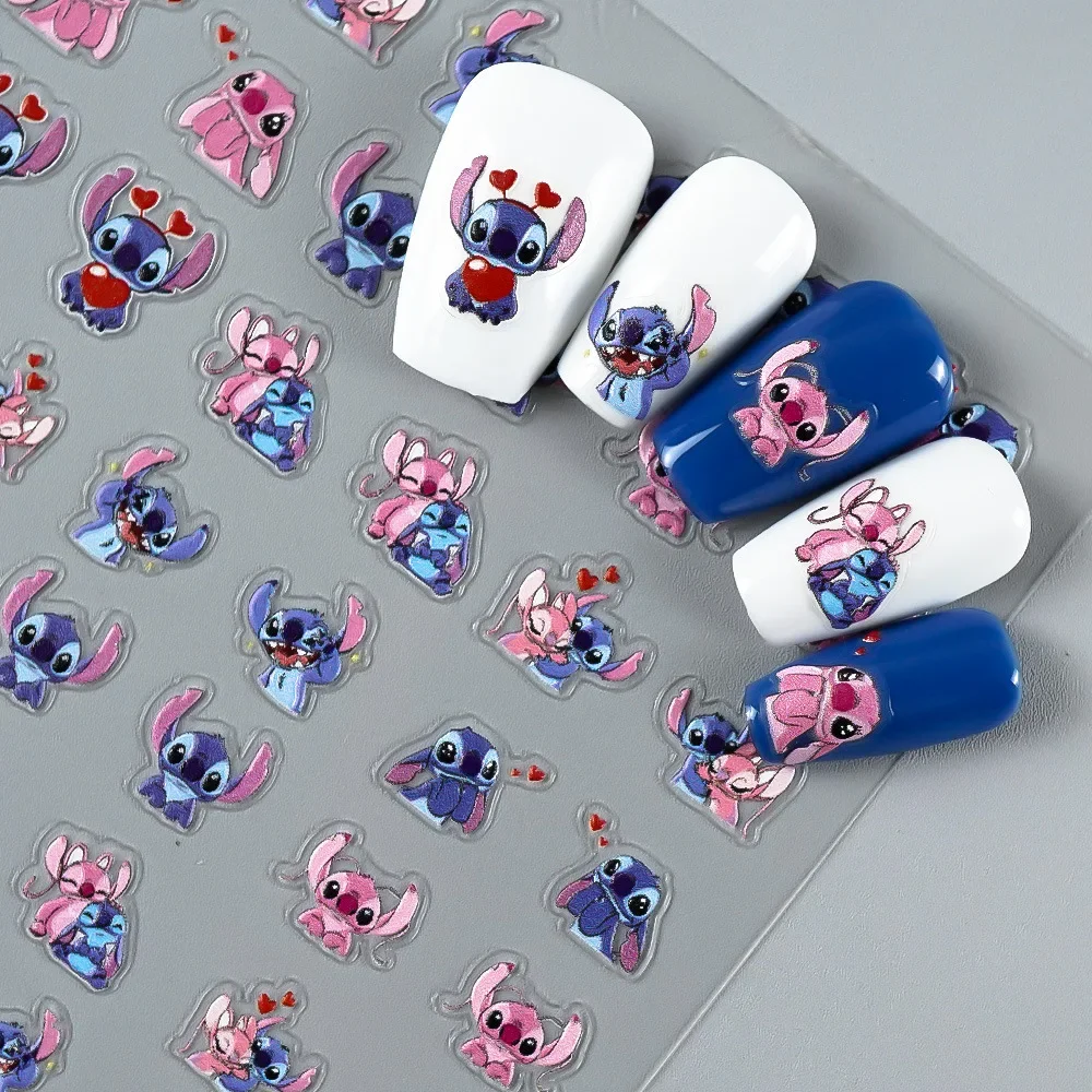1pc/2pcs Disney Stitch Kids stickers, Cute cartoon stickers, Suitable for Nail Decoration and Handmade DIY Crafts