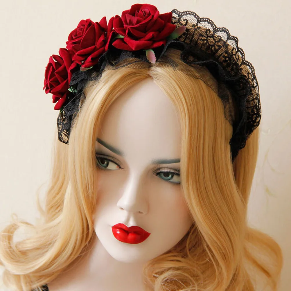 

Band Hair Accessories Gothic Headdress Floral Hair Accessories Gothic Headpiece Women Halloween Costume Party