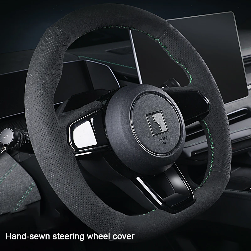 

For ZEEKR 001 009 2021 2022 2023 Car Steering Wheel Cover Breathable Premium A lcantara Suede Sport Styling interior Accessories