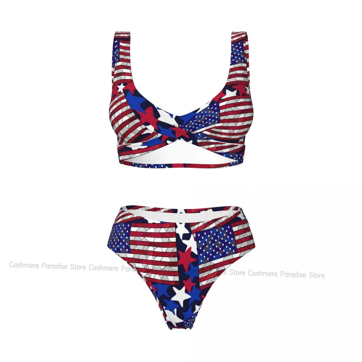 

The Push-Up Bikini Women Sexy Separate Swimsuit USA Flag Two-piece Beachwear
