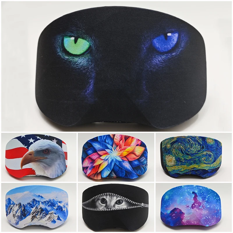 

Модель 2025 года, ткань для лыжных очков, устойчивый к царапинам, высокоэластичный чехол для очков, идеальный фестивальный подарок для лыжников, животный узор