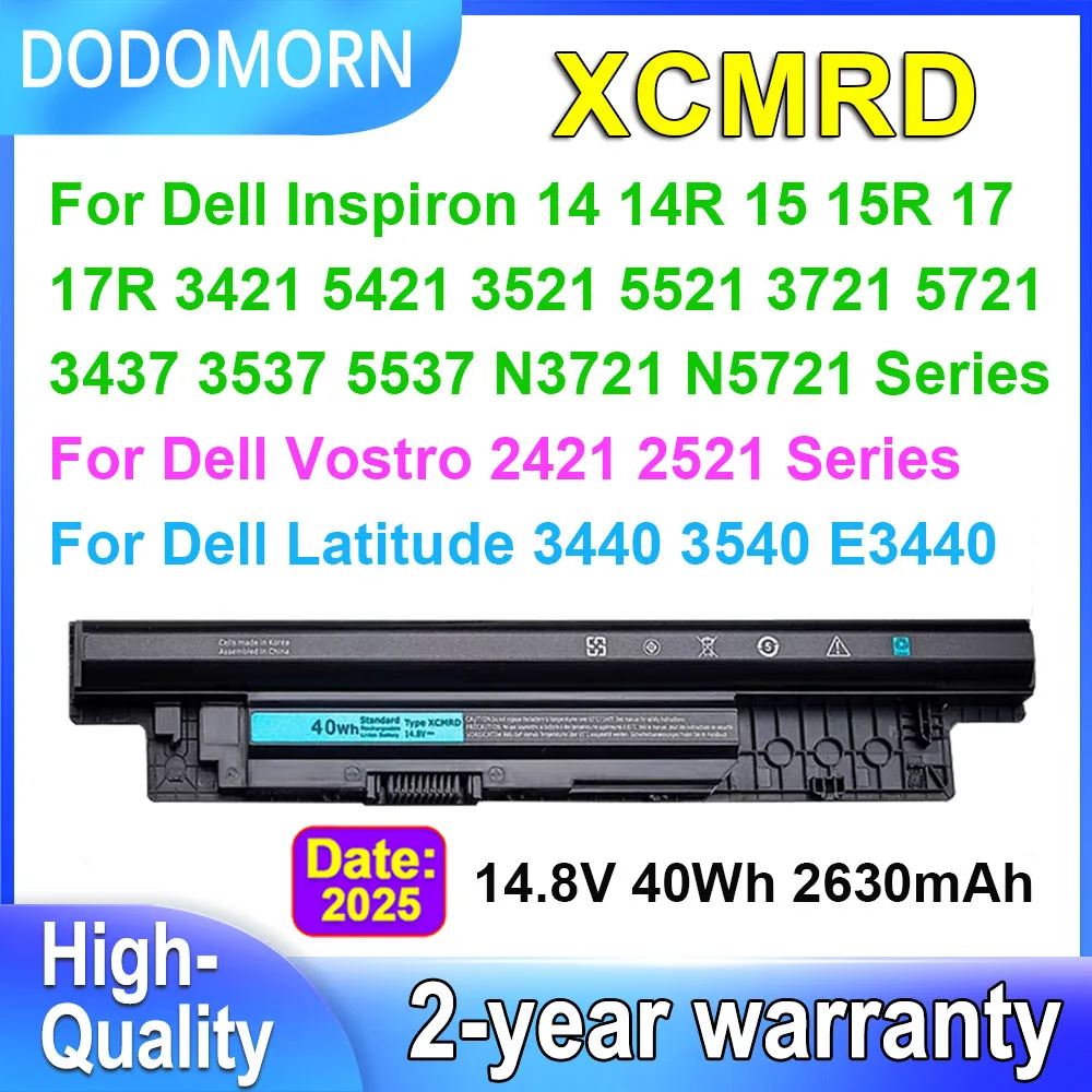 

DODOMORN 40Wh XCMRD Laptop Battery For Dell Inspiron 3421 3437 5421 3521 5521 3537 5537 3721 5721 Vostro 2421 2521 Latitude 3440