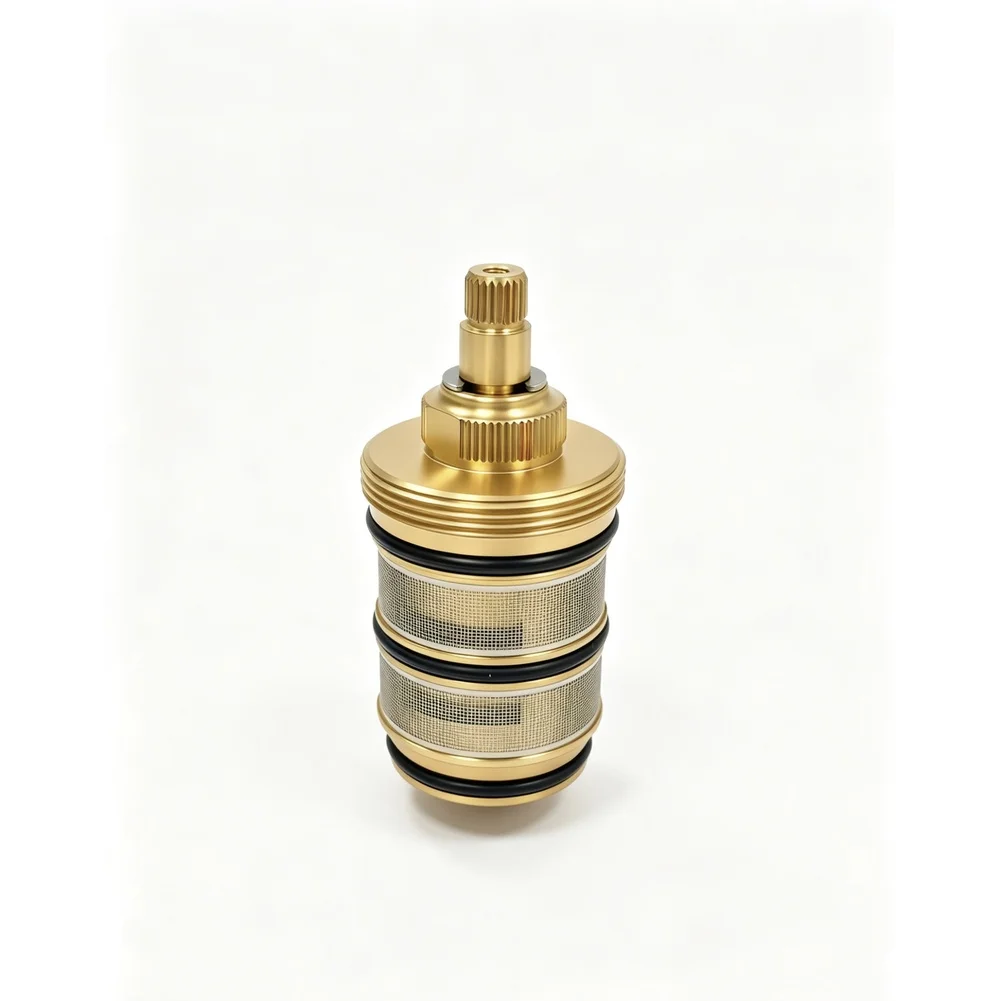 Brass Thermostatic Valve Core Replacement Cartridge For Faucets Featuring High Temperature Resistance And Leak Seal