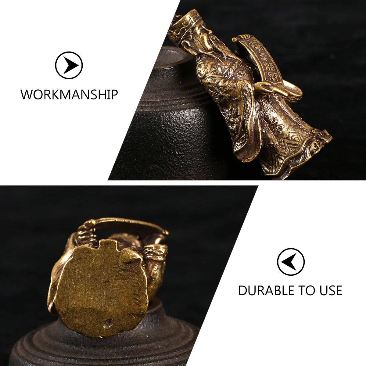 

Brass God of Wealth Statue Chinese Style Ornament Desktop Decor Creative Brass Craft Gift Home Office Decorations