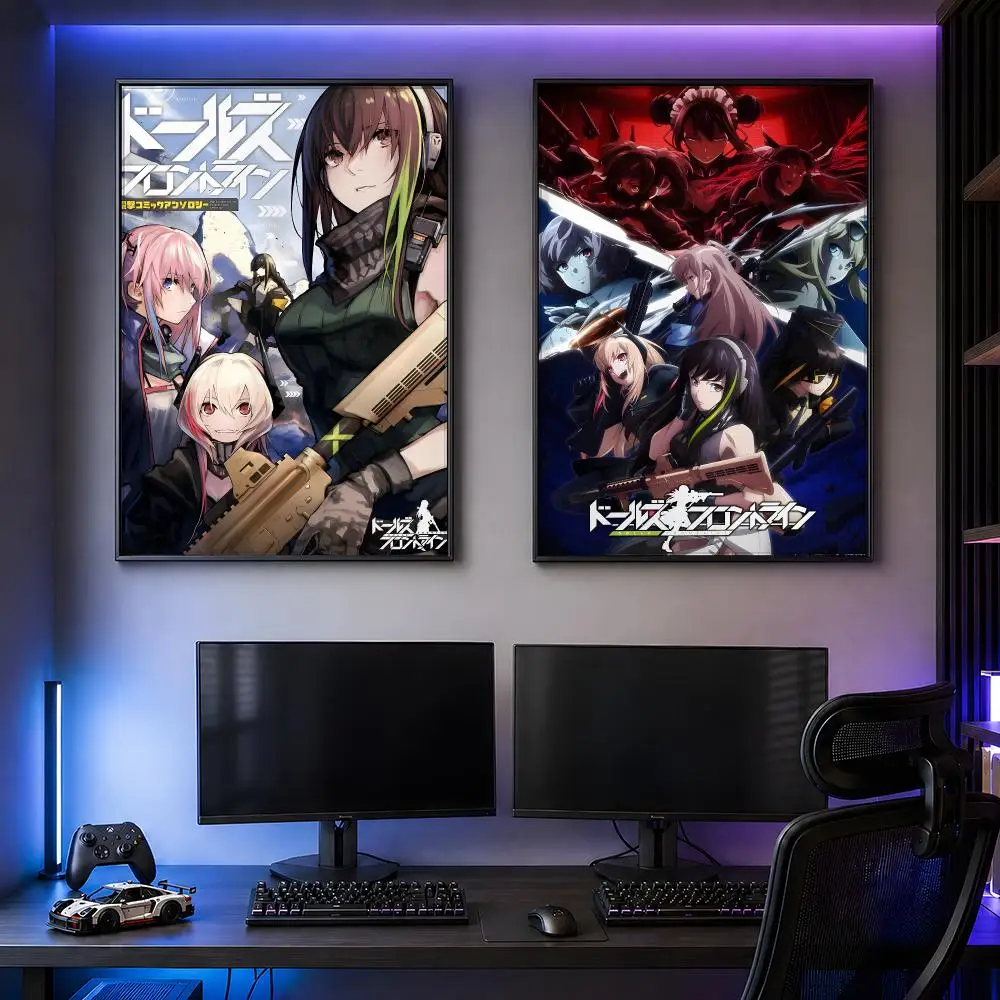 Game G-Girls' Frontline Gacha Tactical RPG Poster PP Self Adhesive Decorative HD For Garage Gaming Room Living Room Gift