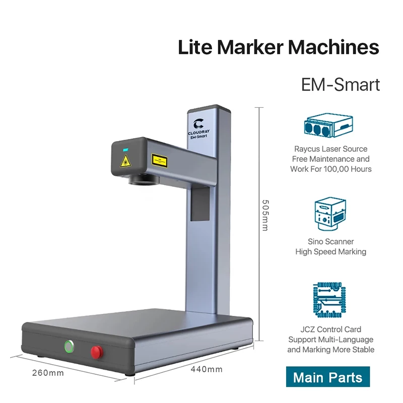 Hot Selling EM-Smart 20W Fiber Laser Intelligent Lite Marking Machine for DIY Metal Stainless Steel