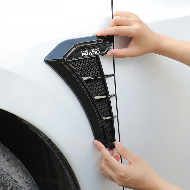 

2Pcs Car Carbon Fiber Black Side Leafboard Flank Fender Stickers Auto Styling Accessory For Toyota Prado 120 Fj150 Land Cruiser