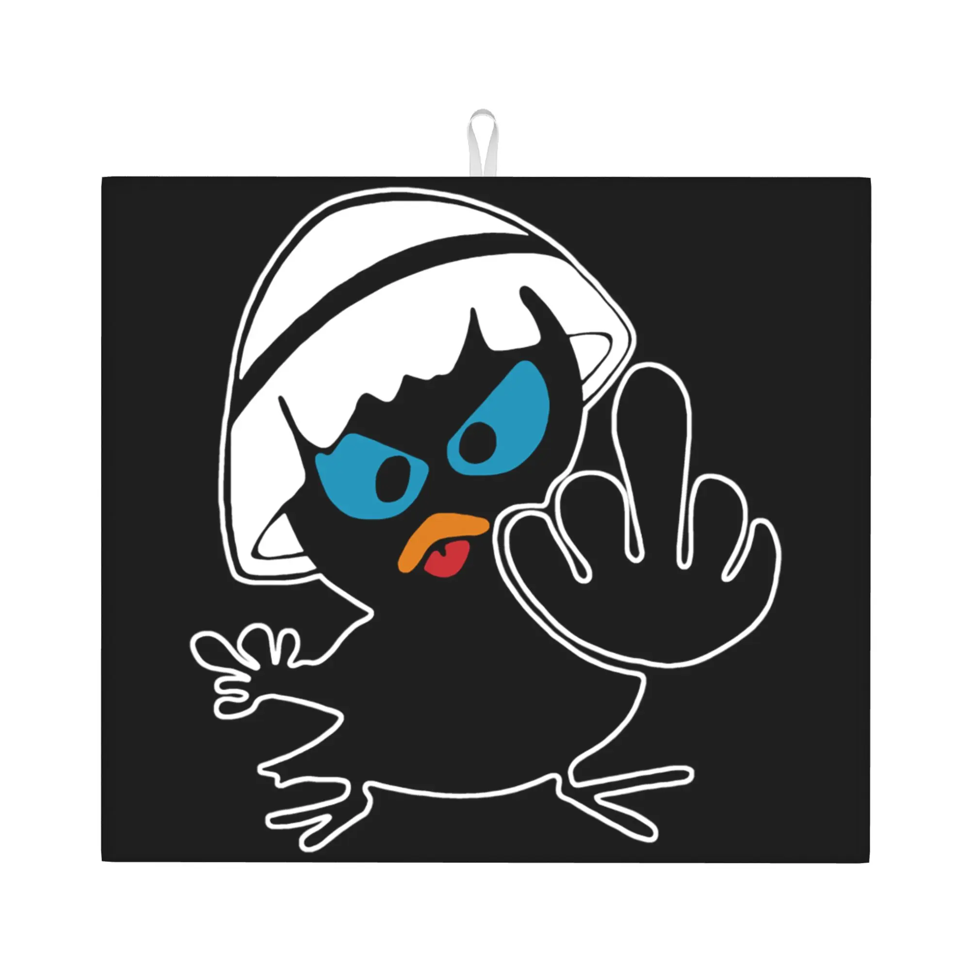Cartoon Chiken Calimero Non Slip Kitchen Counter Protector Mat Barware Tableware Reusable  Bathroom Drying Mat For Kitchen
