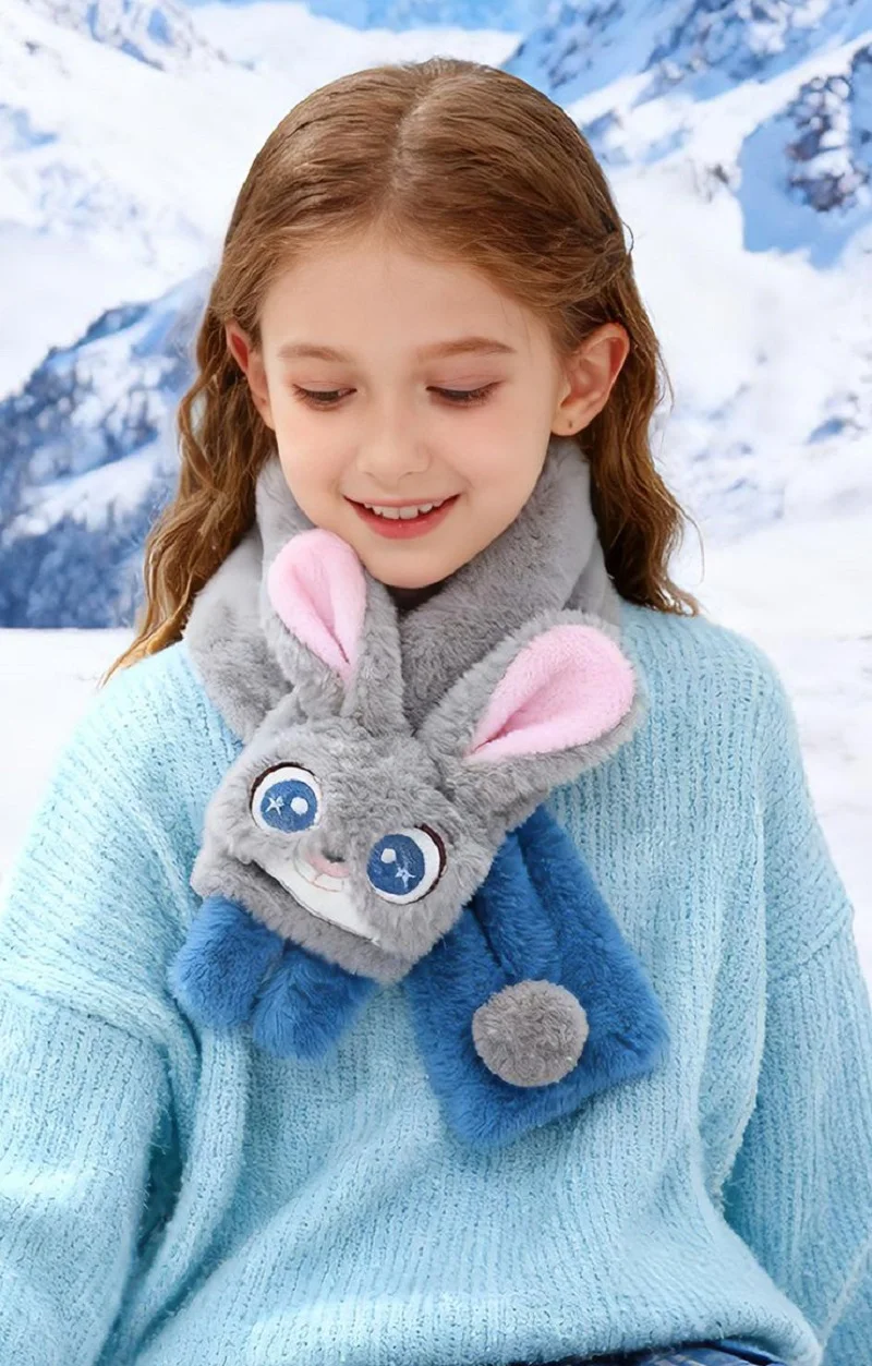 Zootopia Judy e Nick Sciarpa per bambini Neonati e ragazze Scaldacollo caldo per cartoni animati Accessorio di moda carino per bambini