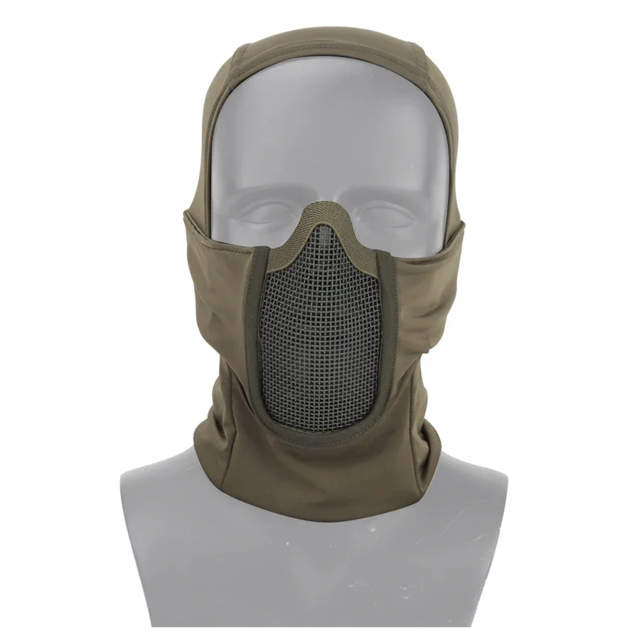 Tactical bullet Balaclava hat, outdoor protective mask helmet, combat half face steel mesh mask