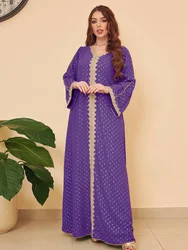 Autumn Muslim Dress for Women Dubai Arab Abaya Sequins Vestidos Arabic Turkey Moroccon Kaftan Islamic Clothing India Gown Robe