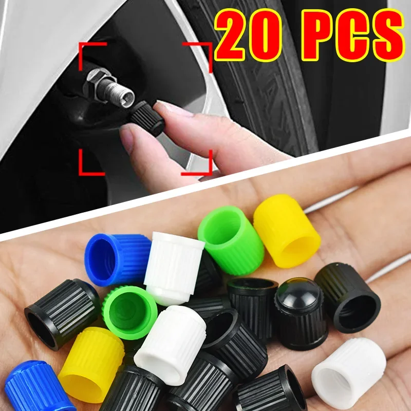 

20PCS Bicycle Motorcycles Tire Valve Caps Plastic Dustproof Rim Hub with O Rubber Ring Covers for Car Bike Bicycle Trucks