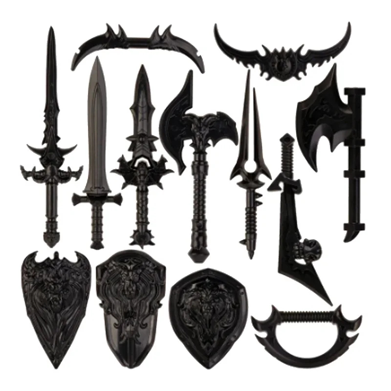 Medieval Accessories Soldier Figures Building Blocks Weapons Knife Shield Sword Armor Helmet Axe Army Children\'s Toys Gifts K150