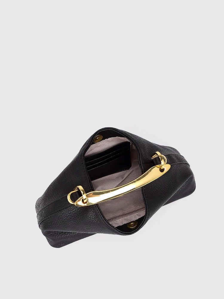 Модная женская сумка с металлической ручкой в корейском стиле, черная мягкая полиэстеровая подкладка, сумки-ведра с застежкой-молнией, сумки через плечо