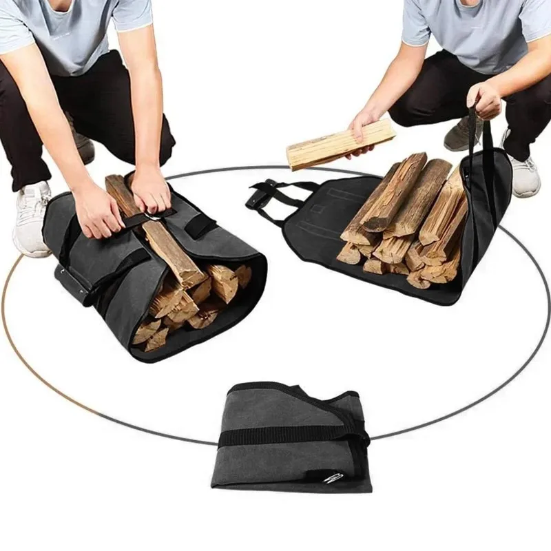 

Водонепроницаемая сумка-переноска для дров L71A из прочной ткани с мягкими ручками и ремнем безопасности для камина и кемпинга