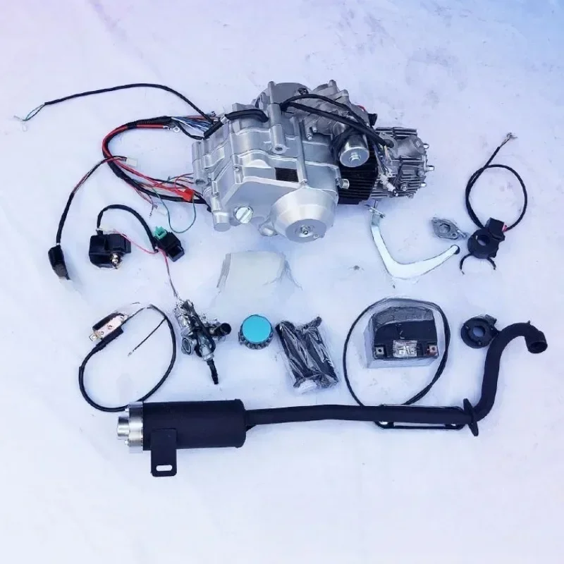 110-125CC tricycle ATV engine, electric start engine with reverse gear, three in, one empty and one down