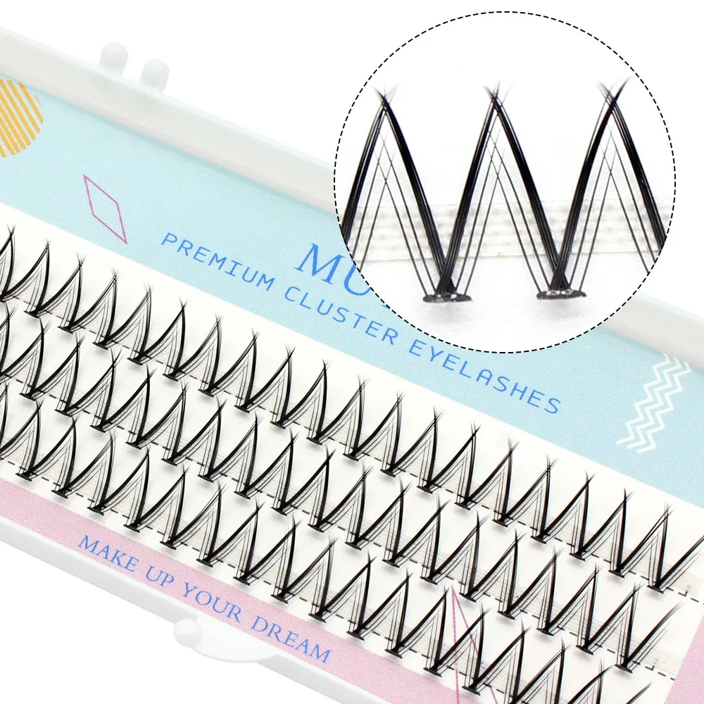 MUYD soft ribbon imitation mink hair false eyelashes Russian V-shaped pre fan-shaped eyelashes Soft single eyelash extension