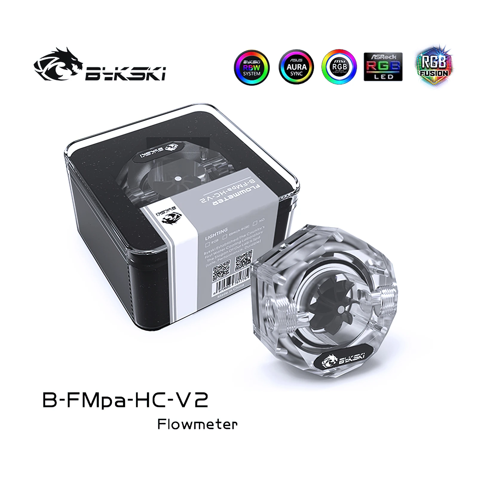 Bykski Water Cooling Hexagonal Transparent Flow Meter B-FMpa-HC-V2 G1/4