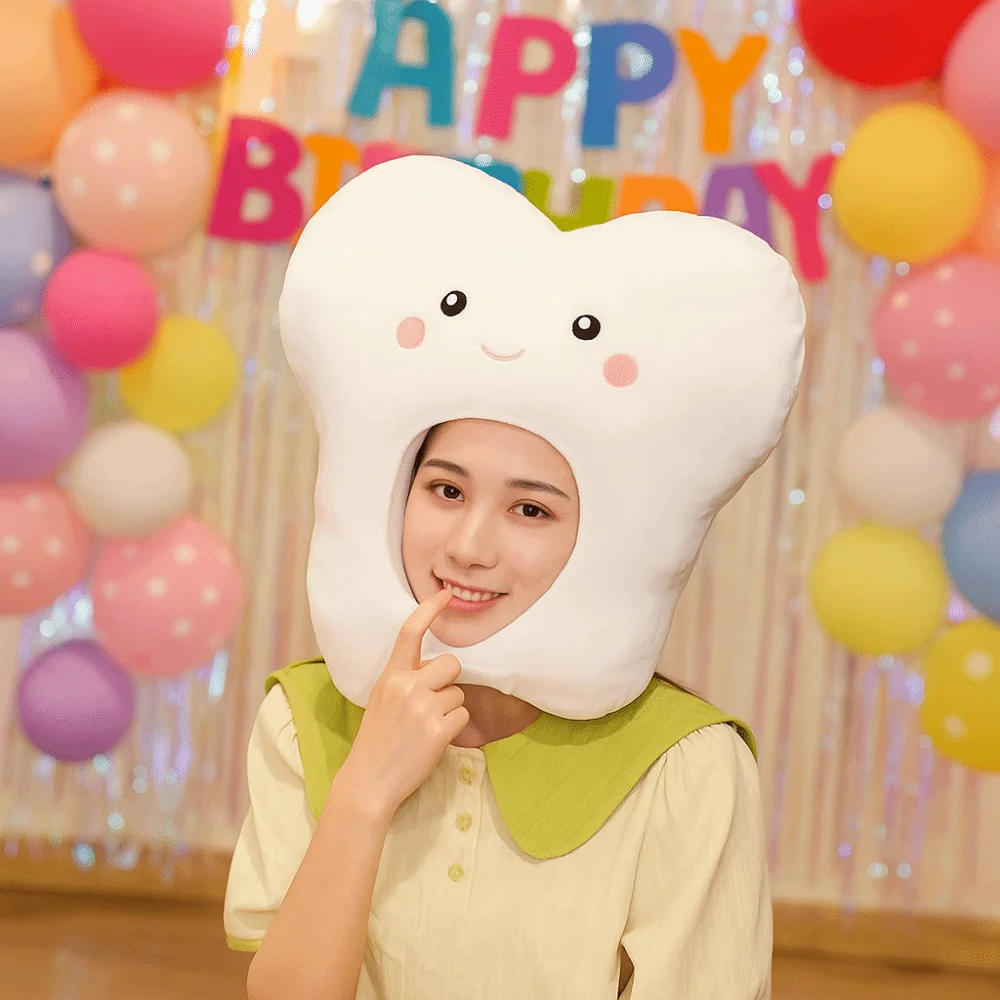

Party Accessory Cute Tooth Hood Hat Animal Theme Funny Plush Animal Hat PP Cotton Dress Up Hat Christmas