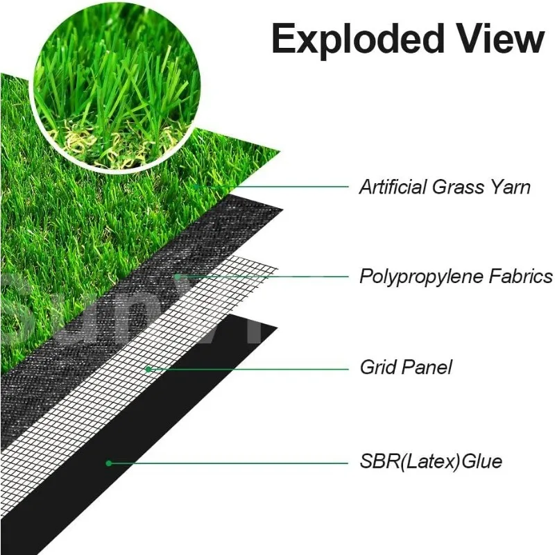 Petgrow Customized Sizes Artificial GrassTurf3FTX10FT 30SquareFT Indoor Outdoor Garden Lawn Landscape Balcony Synthetic Turf Mat