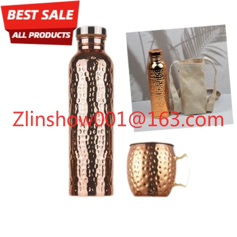 Stainless steel cold kettle hand-beaten concave-convex texture electroplated copper pot 800mlB