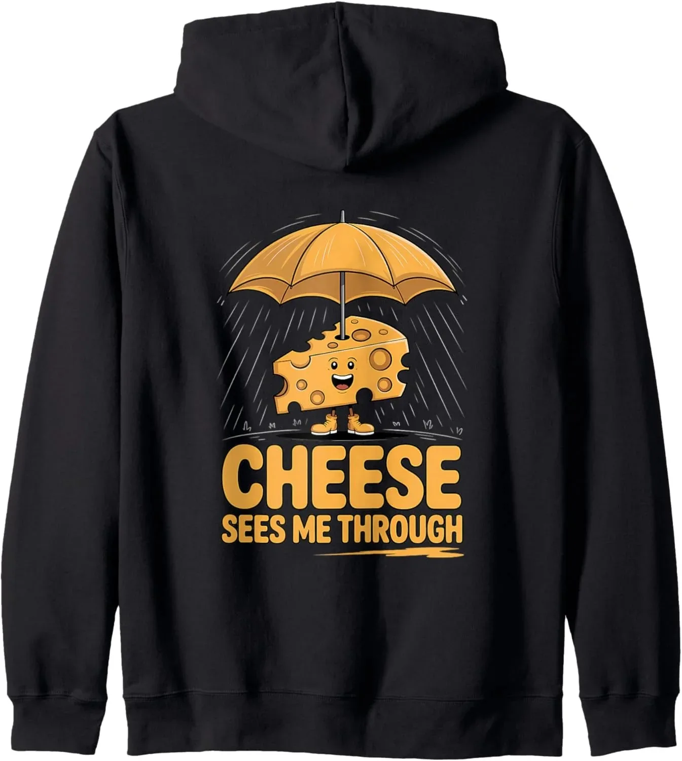 

Осенне-зимняя толстовка Cheesy Sees Me Through — забавная хлопковая толстовка с капюшоном, очаровательная еда — тематическая толстовка