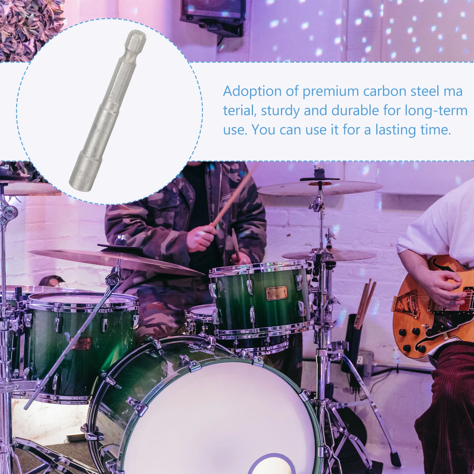 

Drum Key Drill Bit Carbon Steel Tool for Tuning Adjustment Smooth Surface Ideal Head Replacement Universal Compatible Drum Set