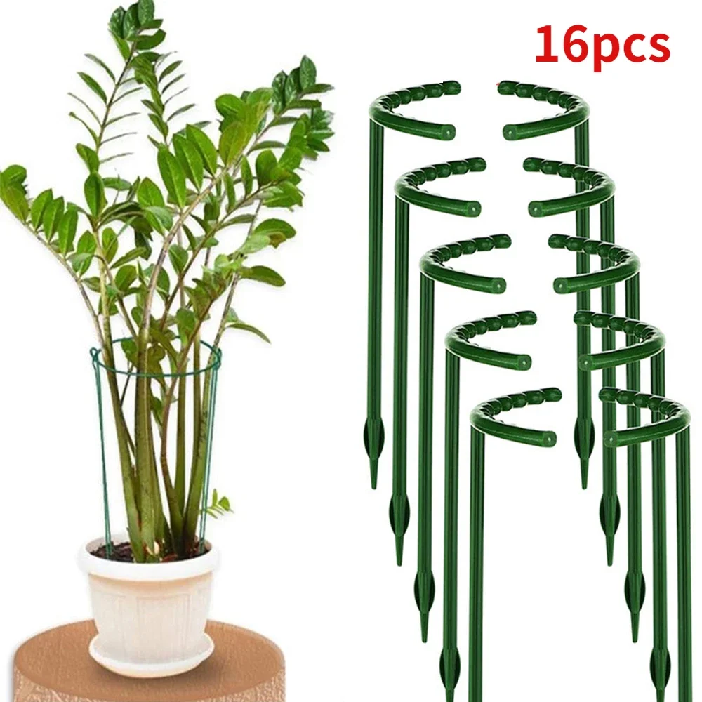 Suporte de plástico para plantas, suporte para plantas, pilha para flores, arranjo de estufas, suporte de haste de fixação, ferramentas de jardim