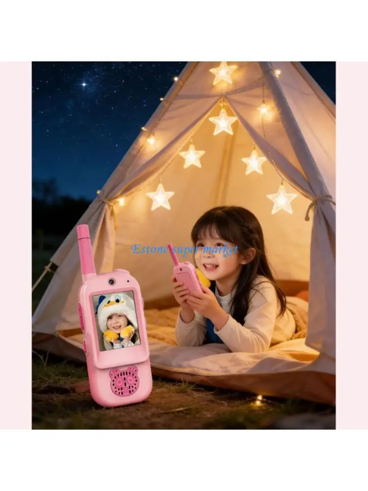 

090B Kids Video Intercomsystem Toy with Long Battery Life Easy CODE Scanning for Simple Use