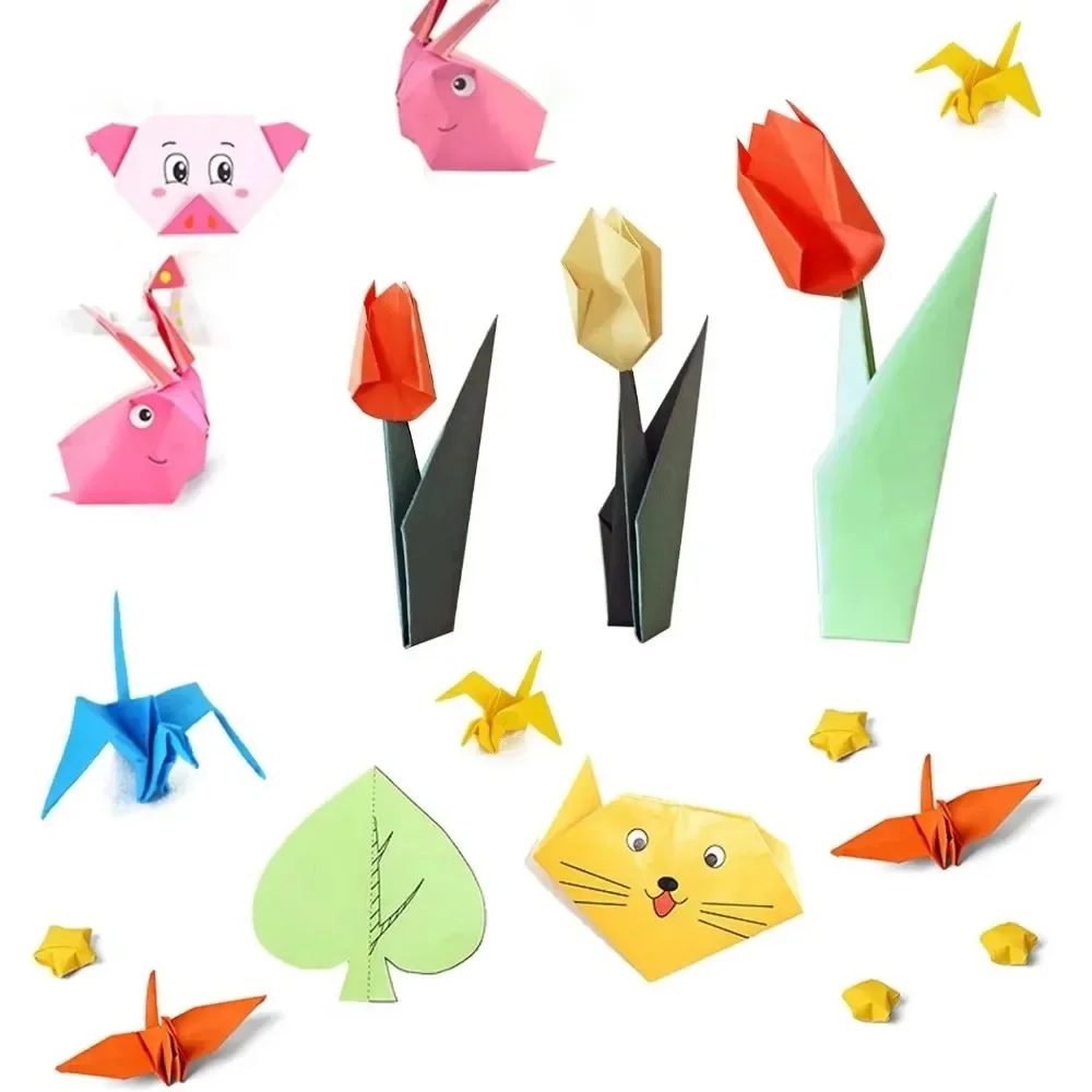 Papel de Origami cuadrado de 100 Uds., papel plegable de doble cara de Color sólido con ojos de 8mm, artesanía de álbum de recortes hecha a mano para niños, 20x20cm